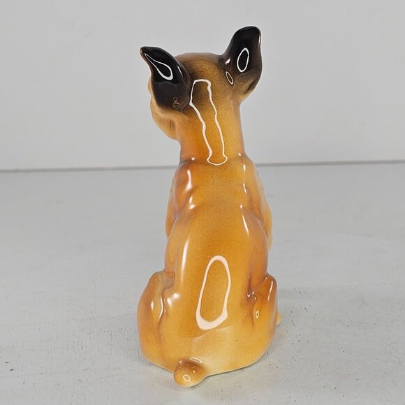 Vintage Lefton Boxer Dog Figurine Collectible Sitting Ceramic - Picture 5 of 8